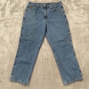 Cinch Jeans Mens 36x30 Blue Denim Cowboy Western Rodeo Straight Green Label